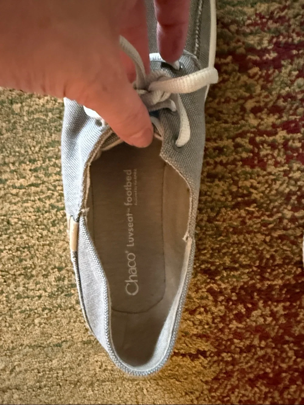 Chaco Men’s Casual Lace-Up Canvas Shoes Chillos  style  — Gray